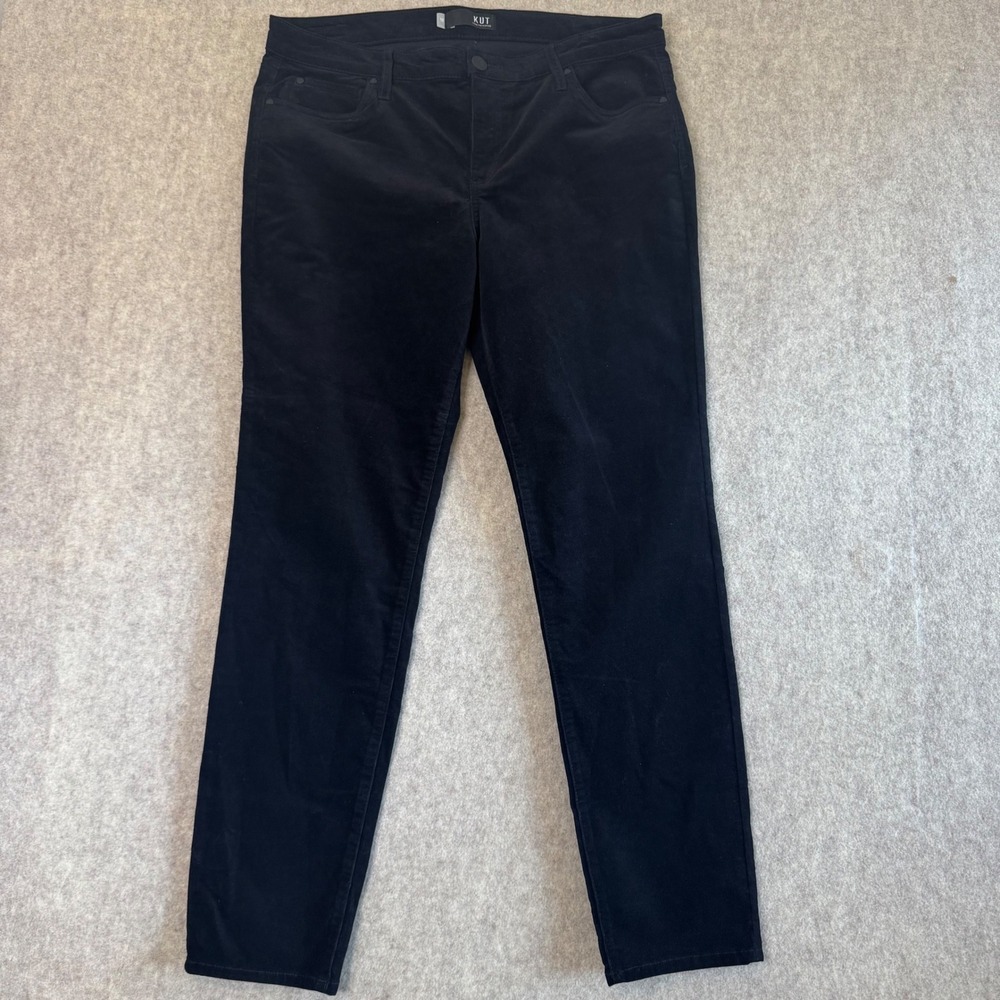 Kut from the Kloth Diana Fab Ab Corduroy Pants Womens 16 Black Skinny High Rise